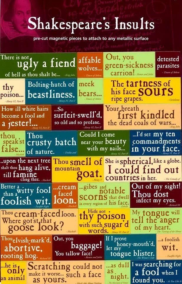 Shakespearean Insults Collage