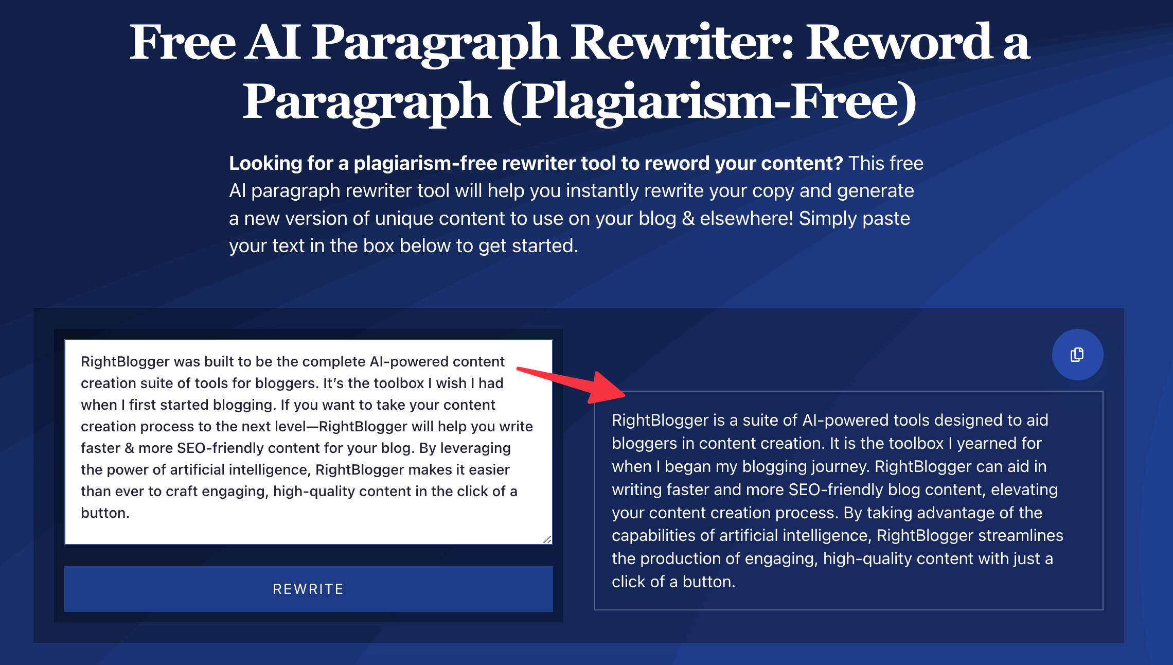 Free AI Paragraph Rewriter Tool