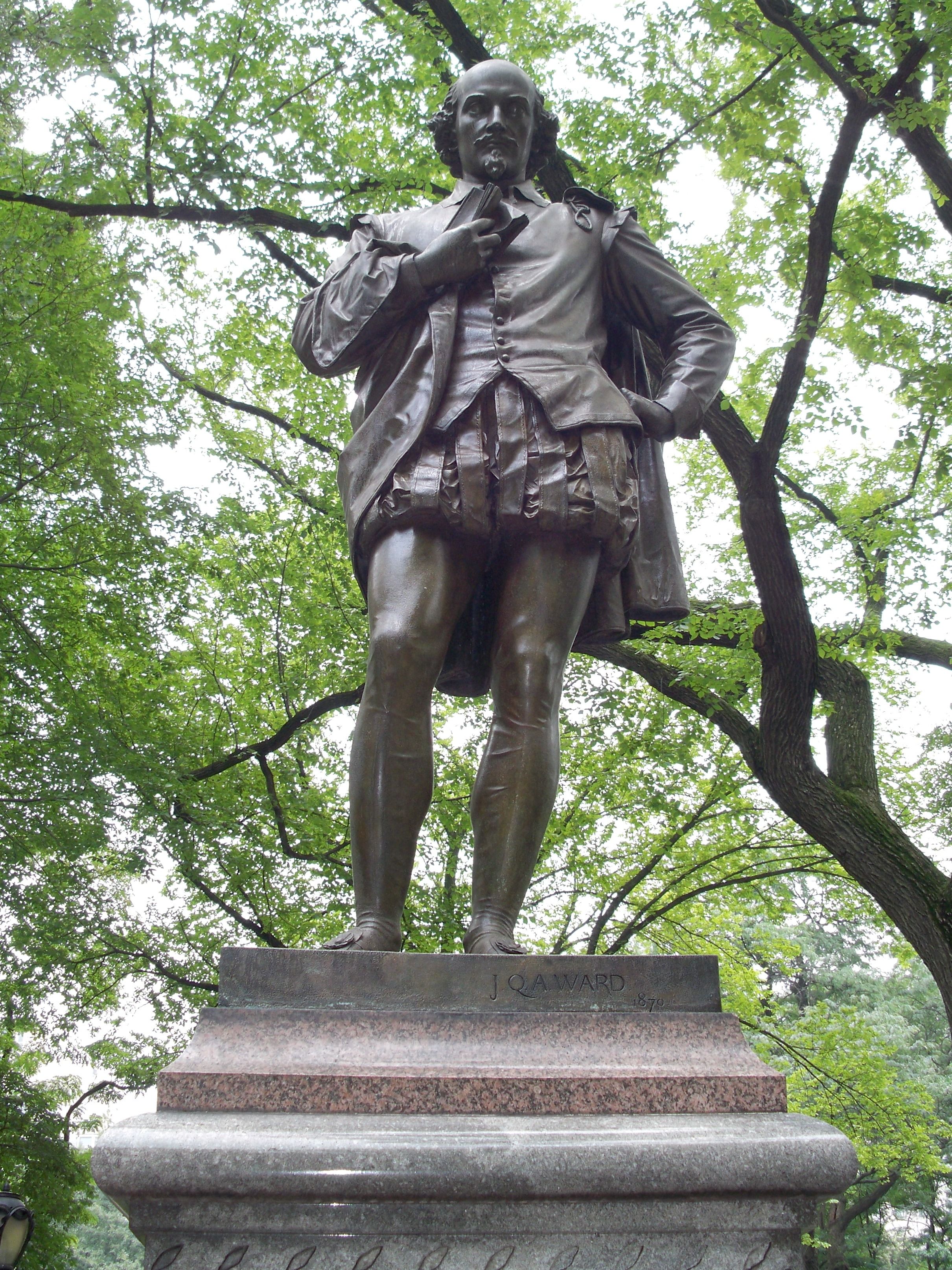 Statue of William Shakespeare in Central Park, New York City