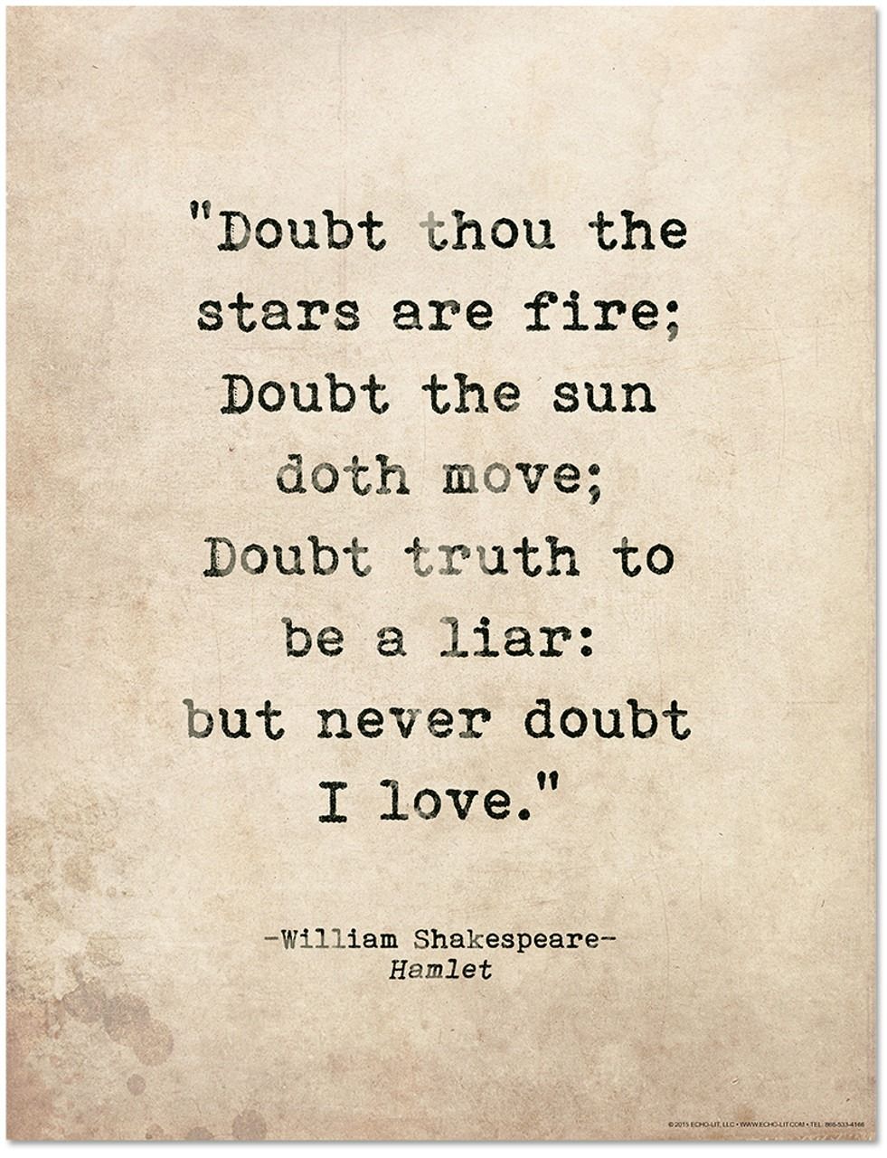 Romantic Quote Poster. Doubt Thou the Stars are Fire. Shakespeare, Hamlet.