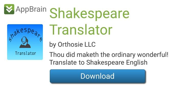 Shakespeare Translator for Android - App Download