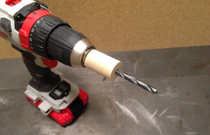 Power Drill with Wooden Spacer