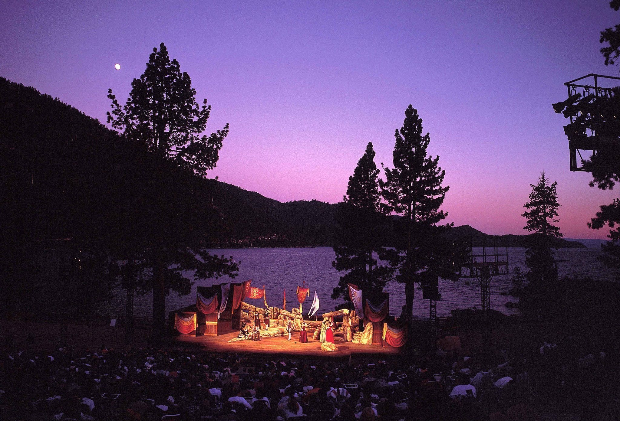 Shakespeare performance by a lake