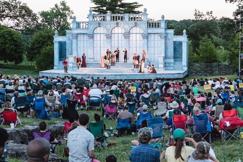 A beautifully designed outdoor stage for Shakespeare performances