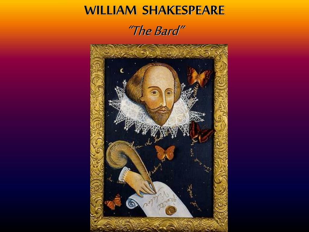 Shakespeare Portrait with Butterflies